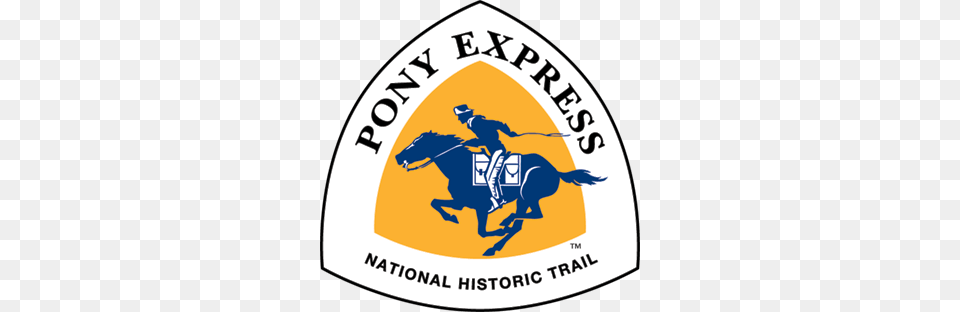 Pony Express National Historic Trail Logo, People, Person, Badge, Symbol Free Transparent Png