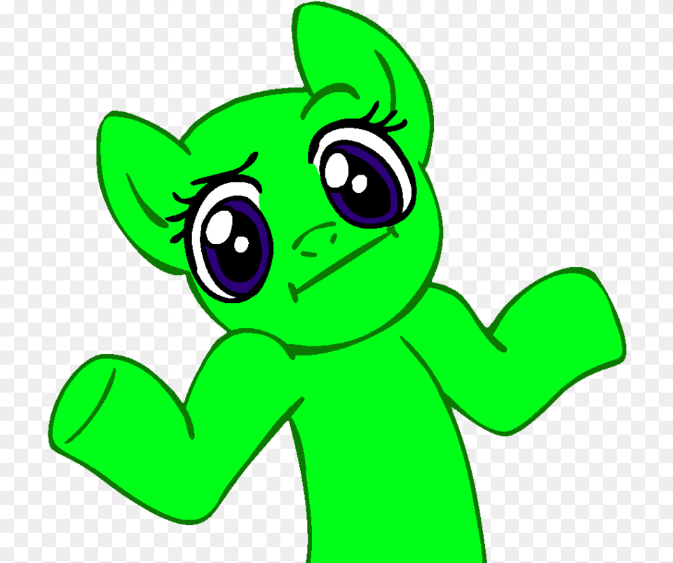Pony Shrug Transparent Clipart Download Shrug Pony, Green, Alien, Baby, Person Png Image