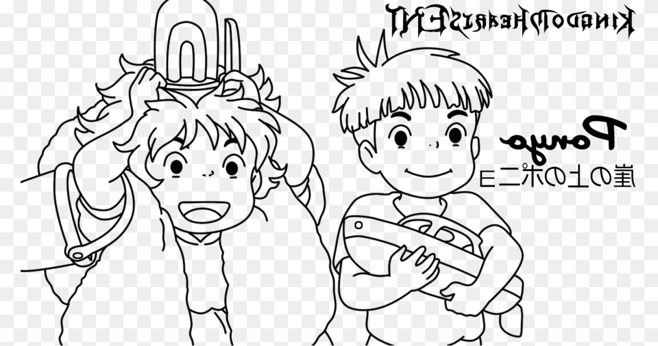 Ponyo Coloring Pages Ponyo, Gray Png