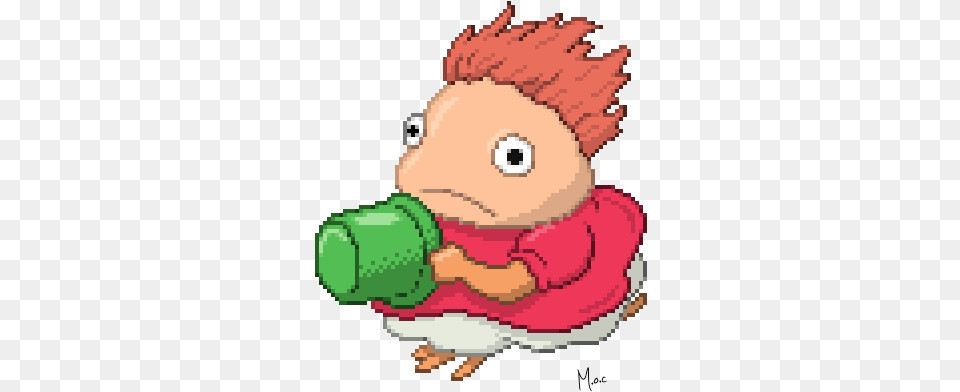 Ponyo Ponyo Pixel Gif, Baby, Person, Face, Head Png