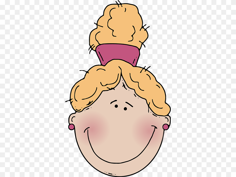 Ponytail Blonde Girl Child Face Rubberband Hair Rosto De Desenho, Cream, Dessert, Food, Ice Cream Free Transparent Png