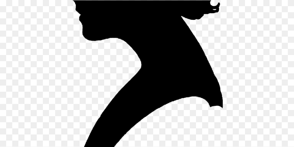 Ponytail Clipart Female Silhouette Silhouette, Gray, Lighting, Firearm, Gun Free Transparent Png