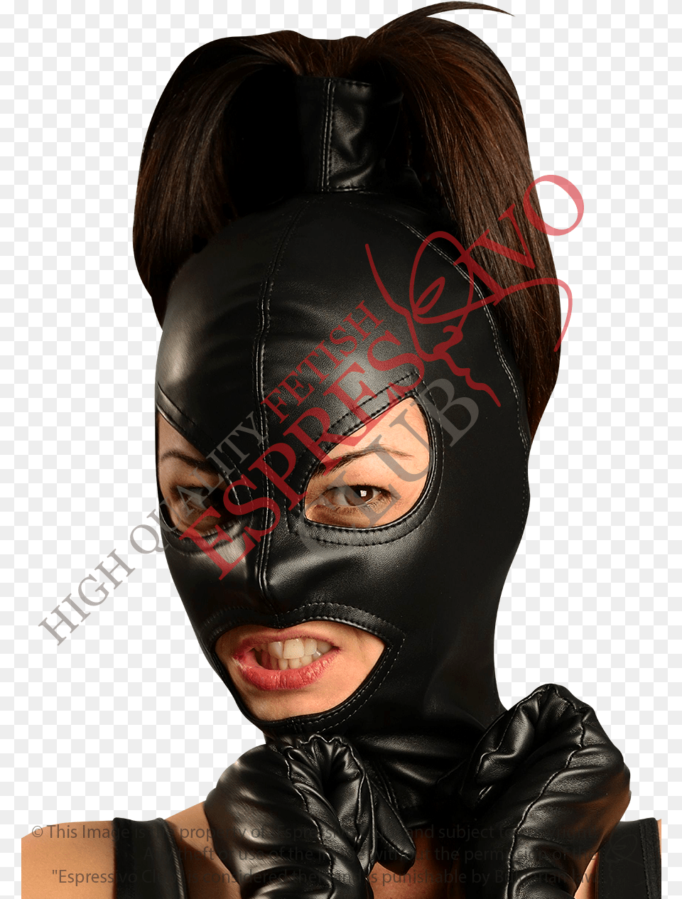 Ponytail Full Face Hood For Fetish Parties And Bdsm Femdom Falcon Half Hood, Adult, Female, Person, Woman Png Image