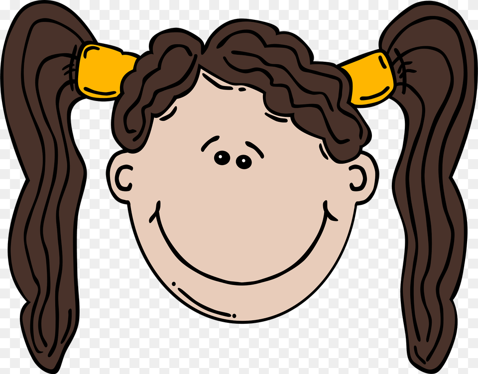Ponytails Clipart, Face, Head, Person, Baby Free Png