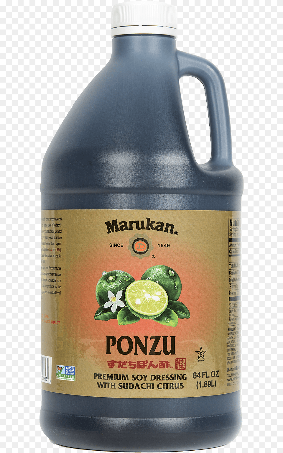 Ponzu Premium Soy Dressing With Sudachi Citrus Bottle, Alcohol, Beer, Beverage, Food Free Transparent Png