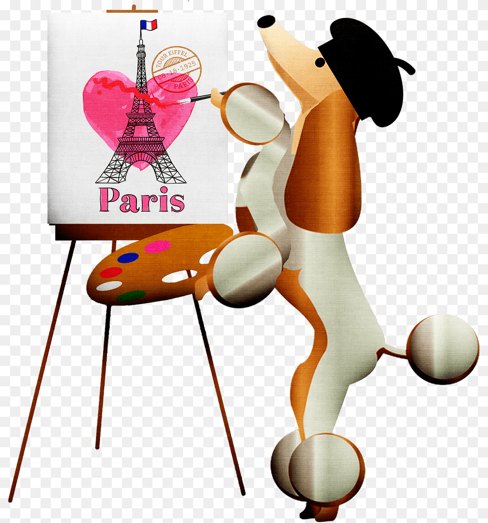 Poodle Painter Clipart, Canvas, Advertisement, Modern Art, Art Free Png