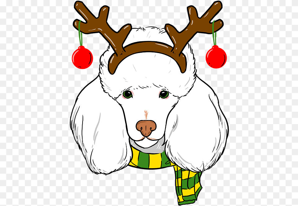Poodle Xmas Reindeer Horns Dog Lover Christmas Round Beach Towel Soft, Baby, Person, Face, Head Free Transparent Png