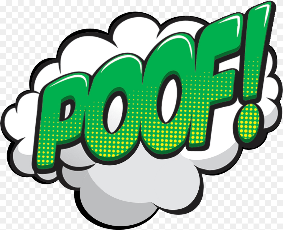Poof Sticker Comic Poof, Green, Logo, Art, Text Free Transparent Png