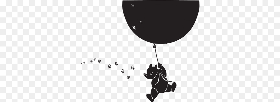 Pooh Bear Silhouette Pooh Bear Silhouette, Balloon, Baby, Person, People Free Png Download