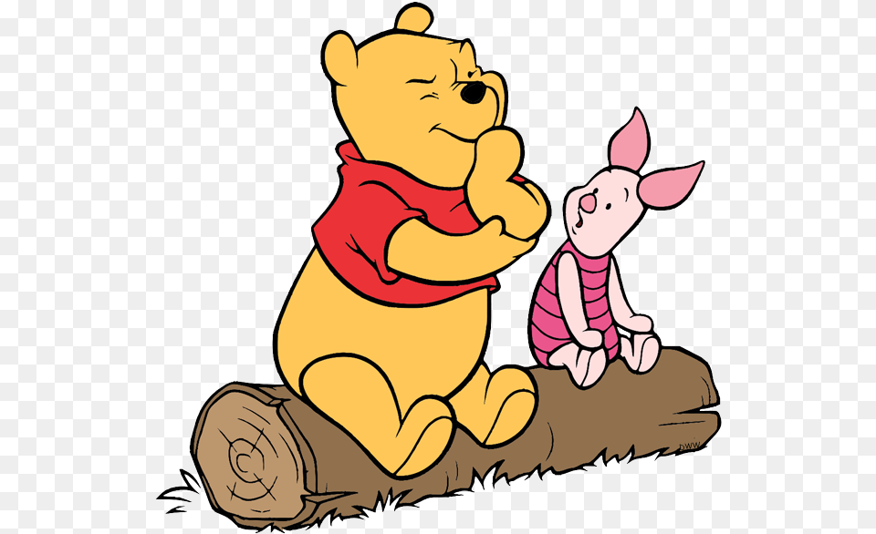 Pooh Piglet Picking Flowers Pooh Piglet Sitting On Winnie The Pooh And Piglet Sitting, Cartoon, Baby, Person, Face Free Transparent Png