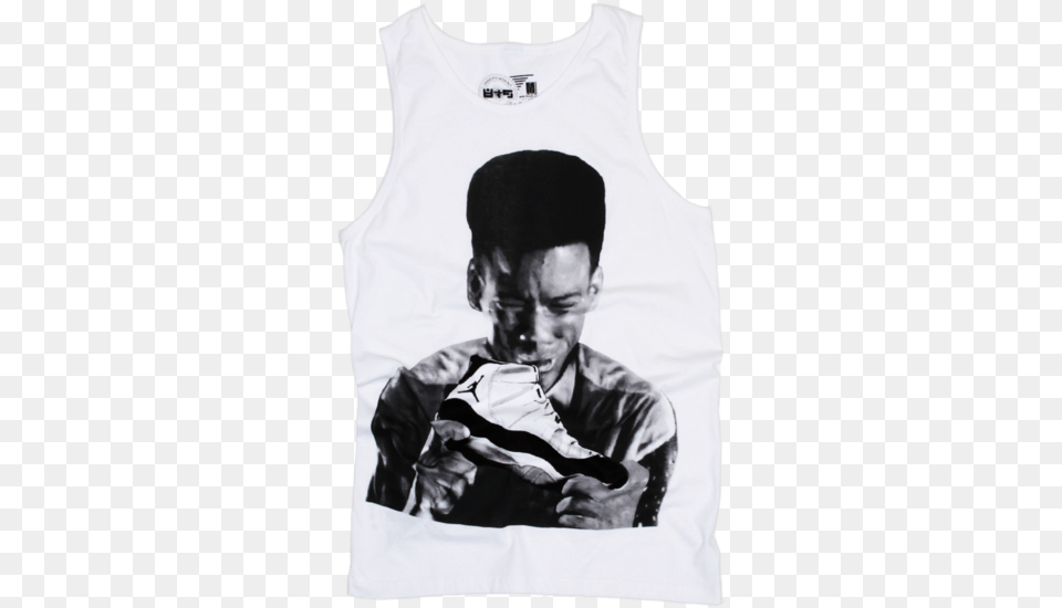 Pookie New Jack City Concord 11 White Tank Top Concord 11 Shirt, Undershirt, Clothing, Person, Man Png Image