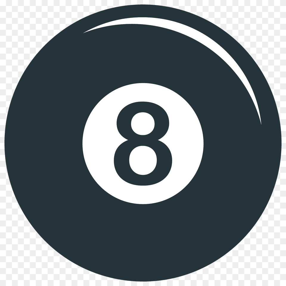 Pool 8 Ball Emoji Clipart, Number, Symbol, Text, Disk Free Png