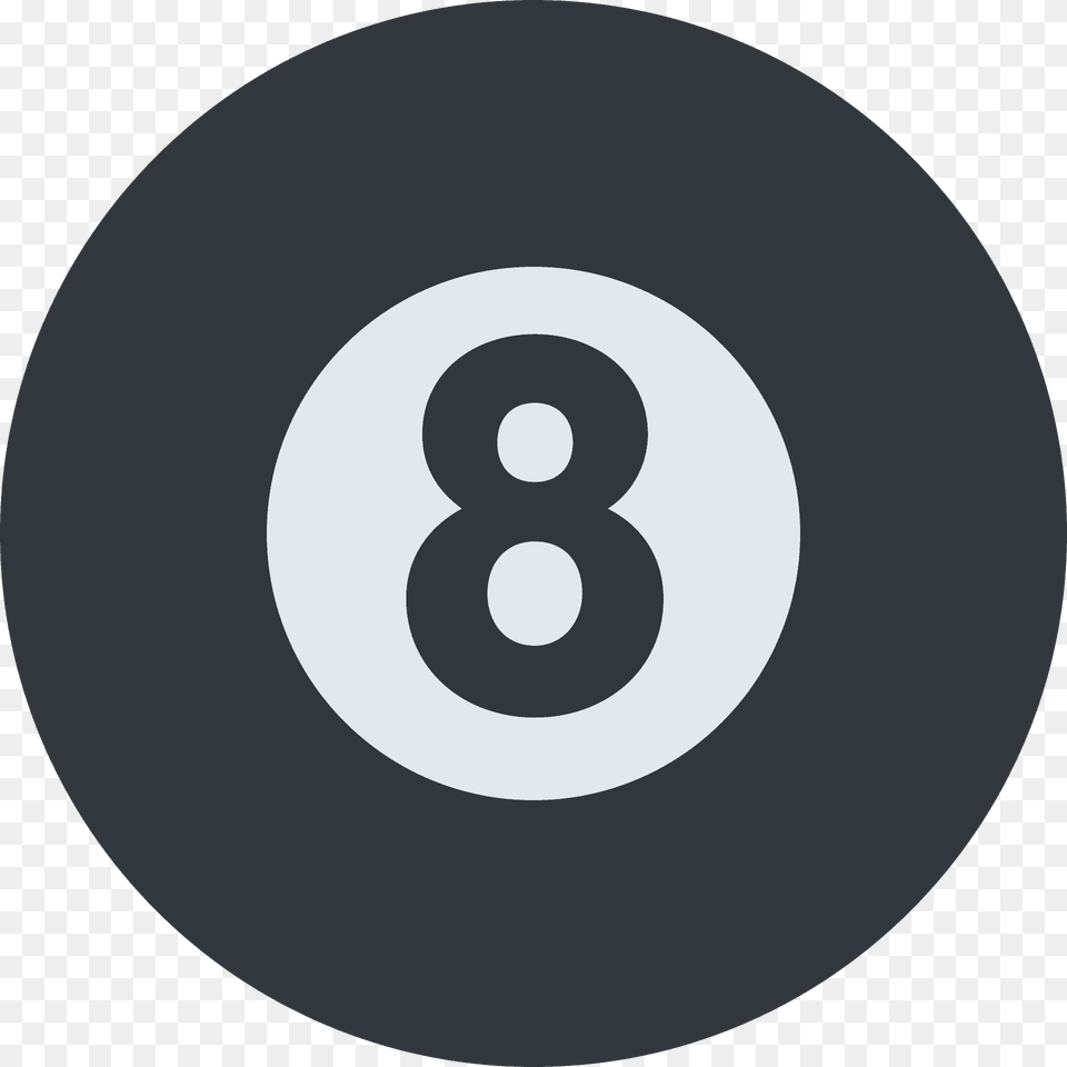 Pool 8 Ball Emoji Clipart, Number, Symbol, Text, Disk Png Image
