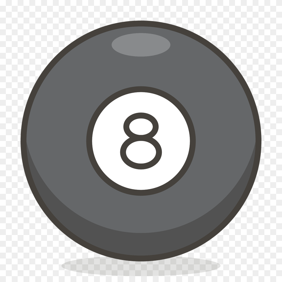 Pool 8 Ball Emoji Clipart, Number, Symbol, Text, Disk Png