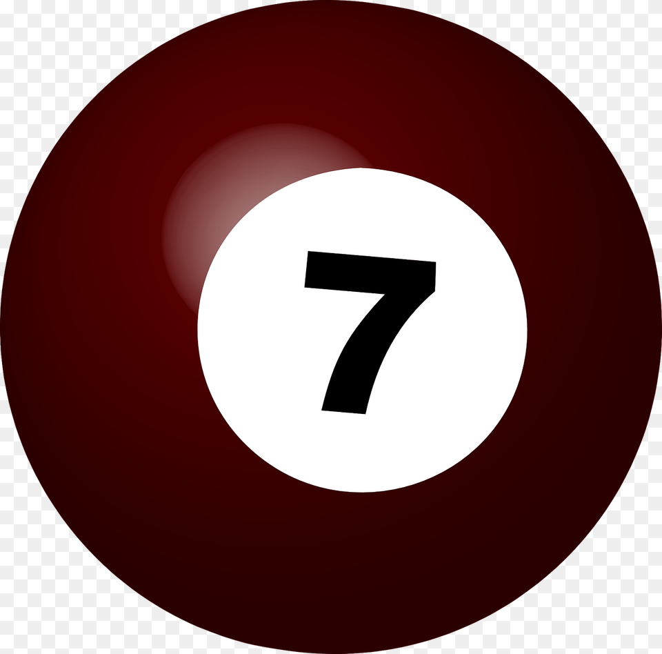 Pool Ball Number 7 Sphere Vector Graphic On Pixabay Circle, Symbol, Text Free Transparent Png