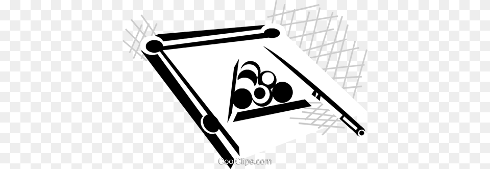 Pool Balls And Cue Royalty Vector Clip Art Illustration, Indoors, Furniture, Table, Mace Club Png