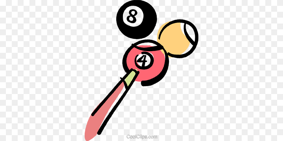 Pool Balls And Pool Cue Royalty Vector Clip Art Illustration, Maraca, Musical Instrument, Smoke Pipe Free Png