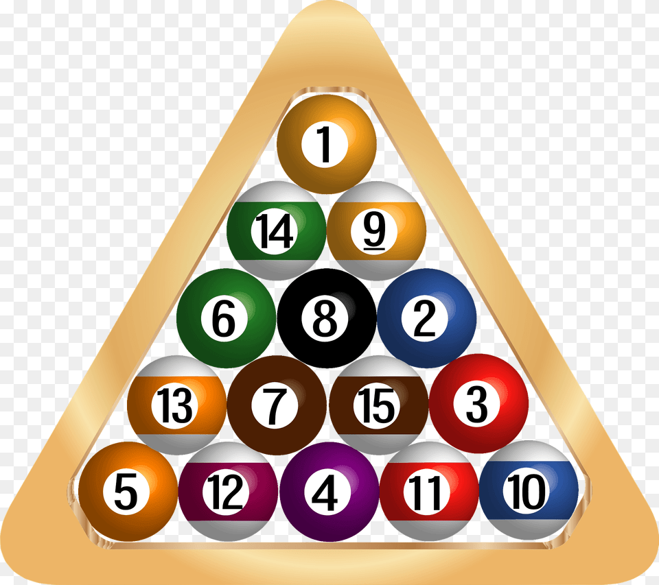 Pool Balls In Triangle Formation Clipart, Text, Number, Symbol, Dynamite Free Png