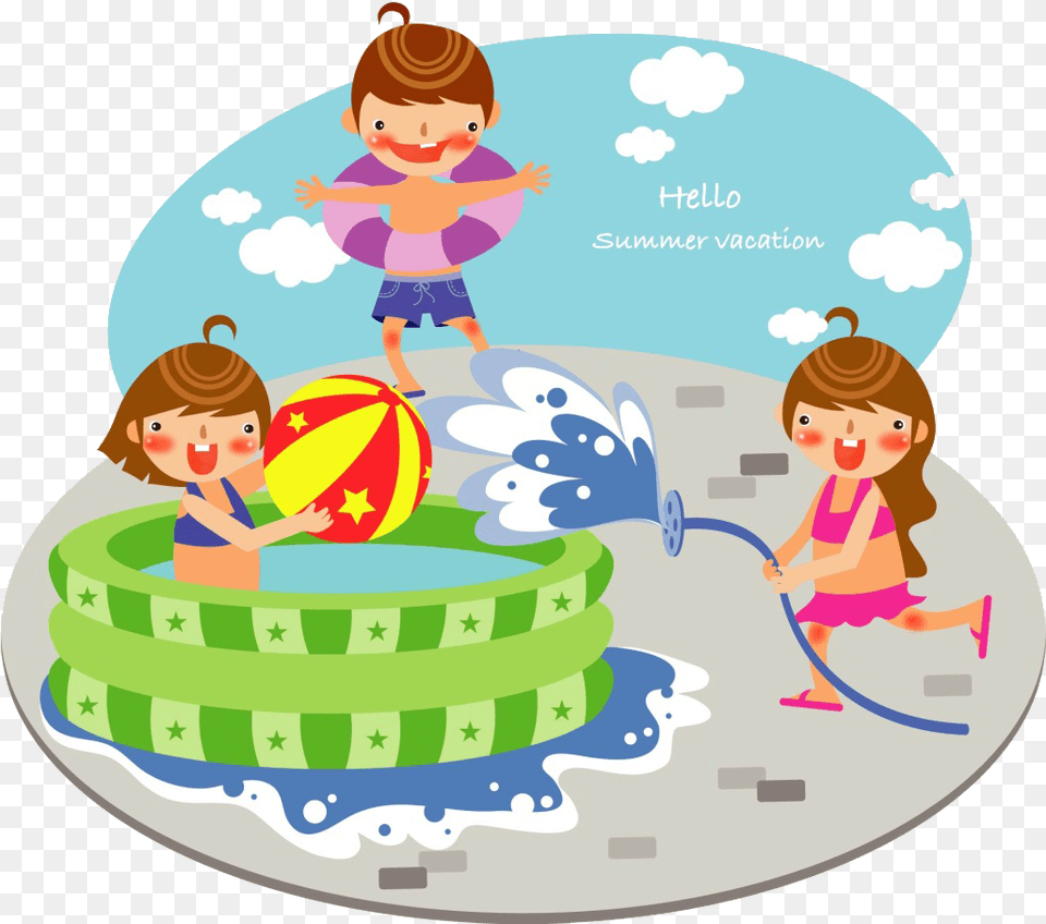 Pool Child Clip Art Children Transprent Swimming Day Art Clip, Baby, Person, Cake, Cream Png Image