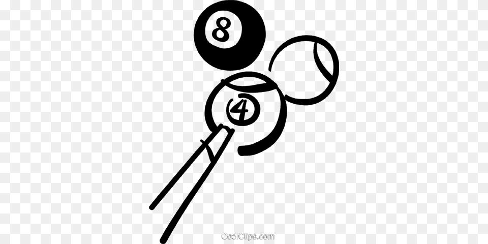 Pool Cue And Balls Royalty Free Vector Clip Art Illustration, Magnifying Png