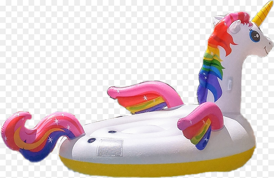 Pool Floaty Unicorn Sun Water Summer White Rainbowhair, Inflatable Free Png Download