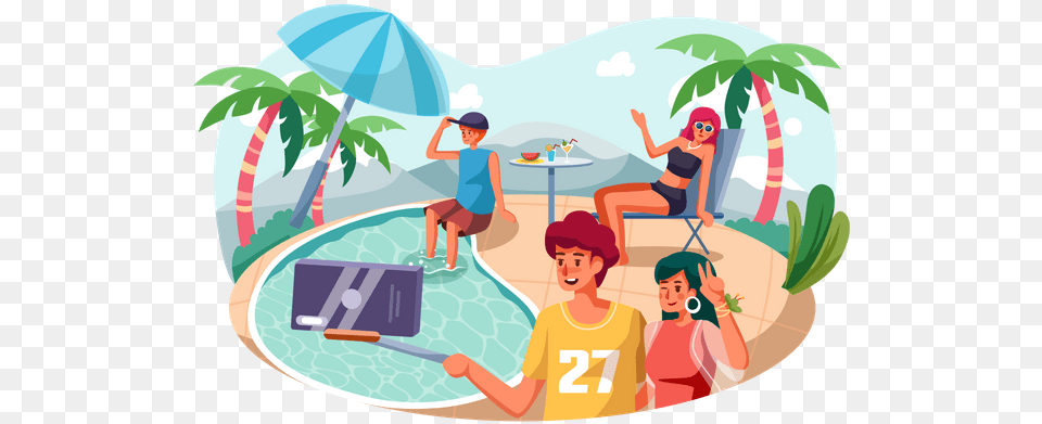 Pool Party Illustration Outdoor Furniture, Summer, Photography, Male, Baby Png