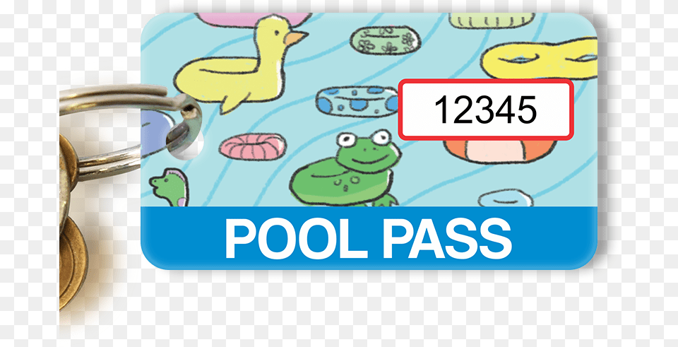 Pool Pass In Rectangular Shape Pool Toys Tags Rectangle, Animal, Bird, Text, Face Free Png