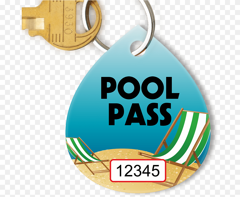 Pool Pass In Water Drop Shape Beach Chair Design Sku Tg 1354 Keychain Free Png Download