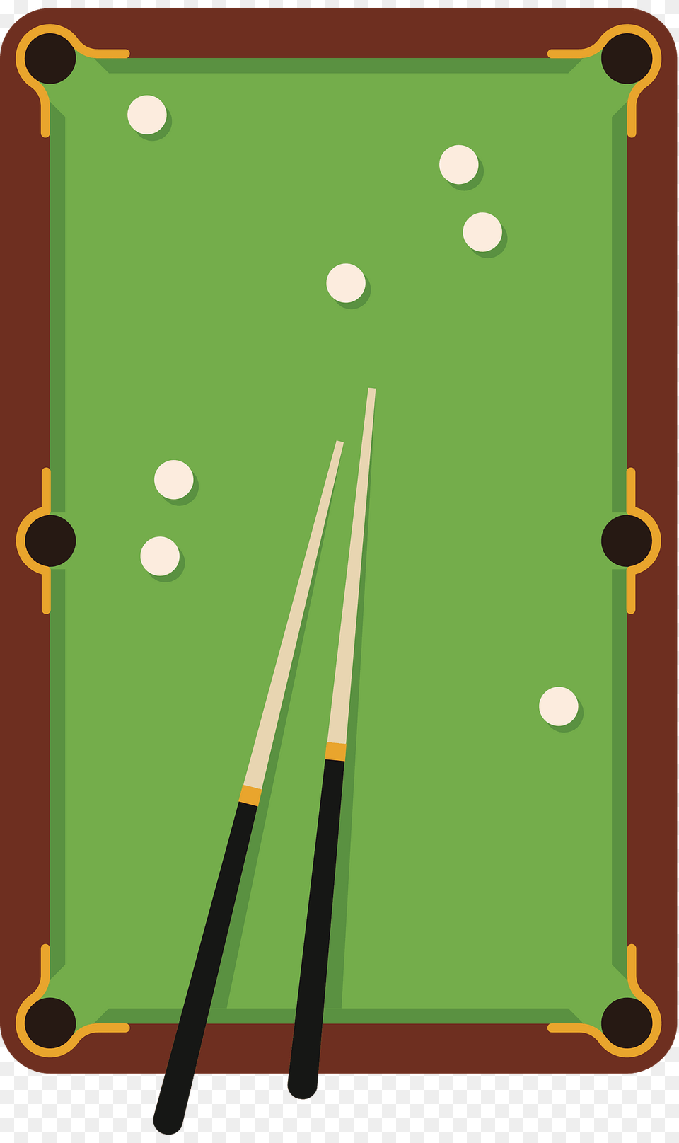 Pool Table With Scattered Balls Two Cues Clipart, Furniture, Indoors, Pool Table, Billiard Room Free Png Download