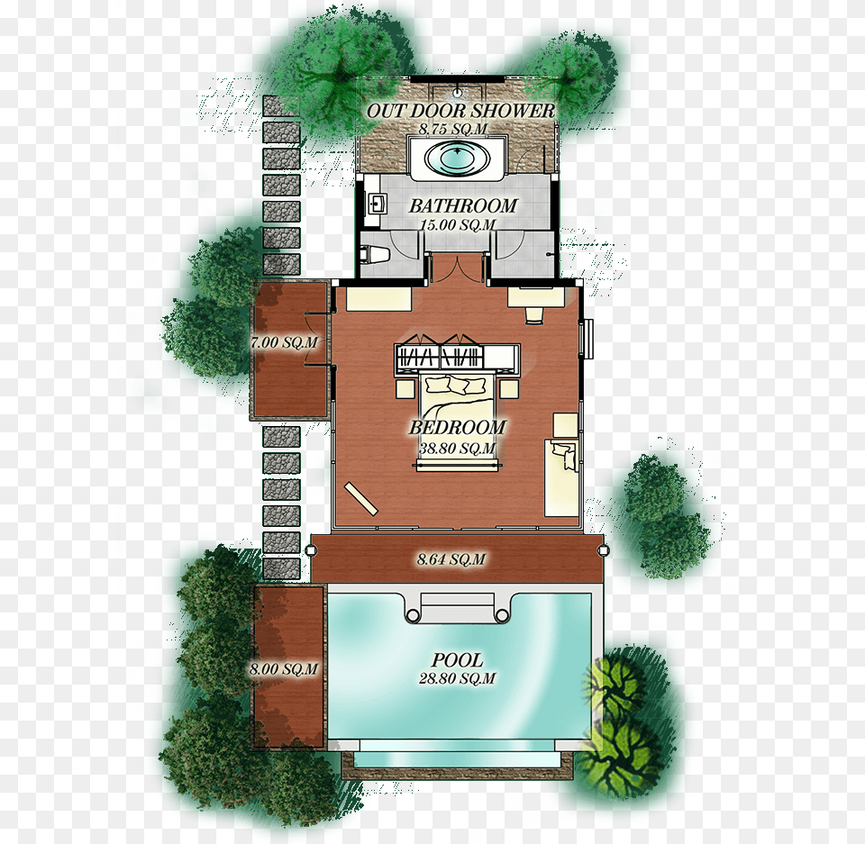 Pool Villa Beachfront Seaview Plan Floor Plan, Chart, Diagram, Plot, City Png Image
