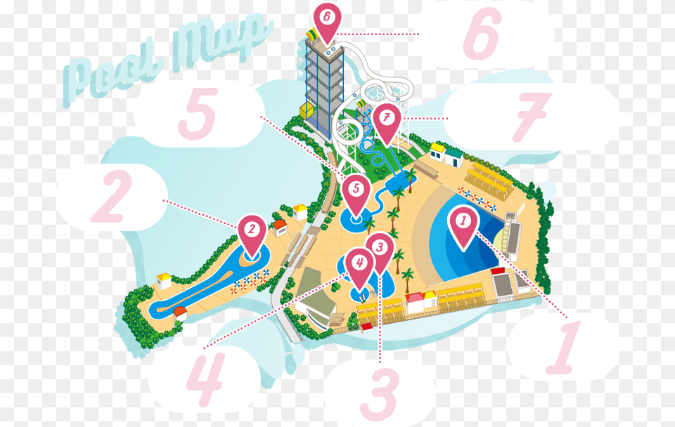 Pools And Water Slidespool Wai Parkamusement Park Graphic Design, Text, Number, Symbol, Bulldozer Png