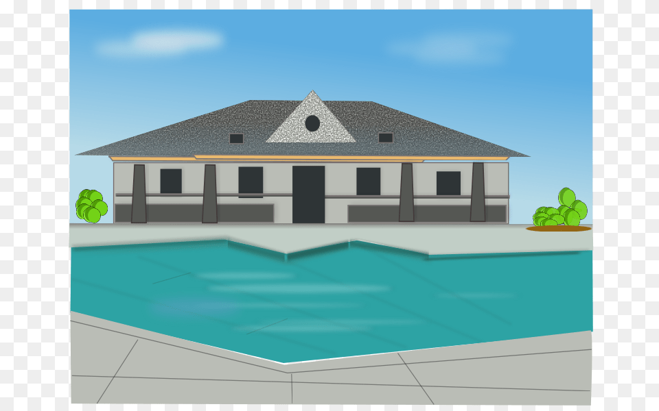 Poolside Villa, Architecture, Building, House, Housing Png