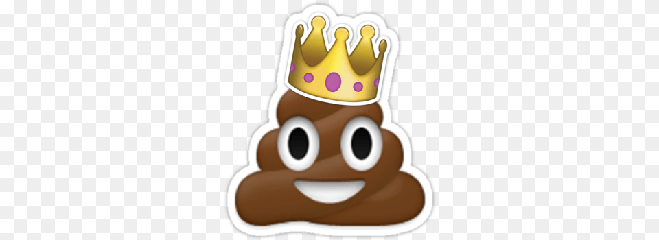 Poop Emoji Stickers By Marenamackay Transparent Poop Emoji With Crown, Birthday Cake, Cake, Cream, Dessert Free Png Download