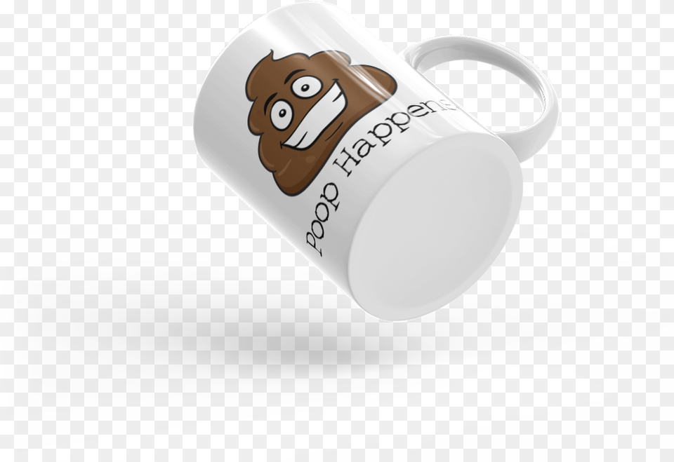 Poop Happens Poop Emoji Ceramic Mug Mug, Cup, Beverage, Coffee, Coffee Cup Free Transparent Png