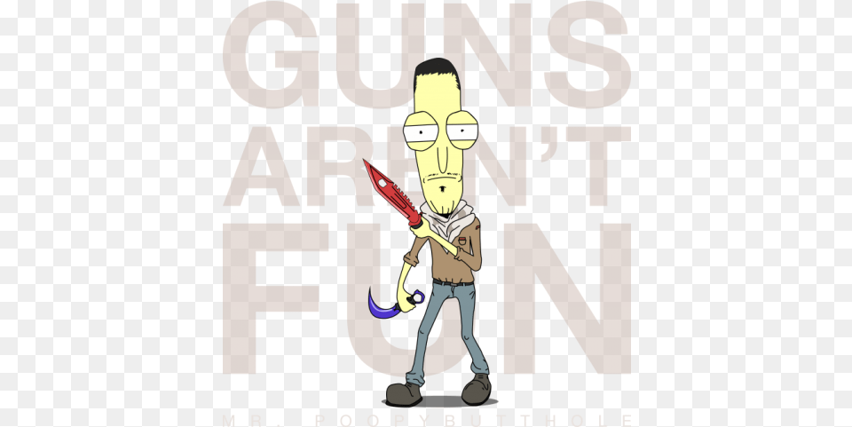 Poopybutthole With Csgo Knives Rick And Morty In Csgo Cartoon, Book, Publication, Comics, Person Free Png