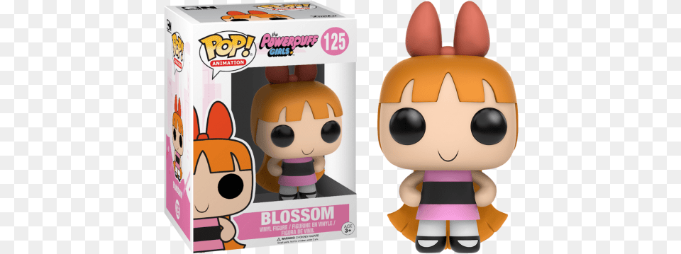 Pop Animation Powerpuff Girls Set Of 3 Funko Pop Blossom, Plush, Toy, Baby, Person Png Image