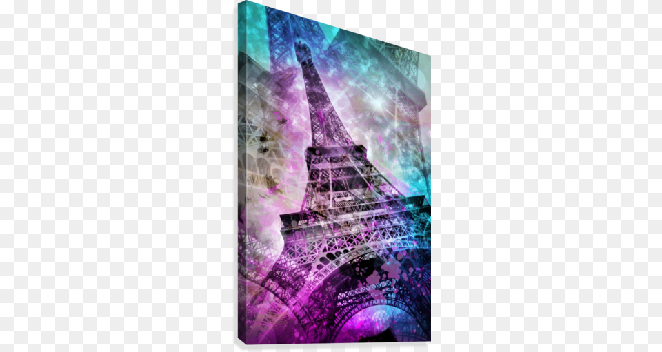 Pop Art Eiffel Tower Canvas Print Purple Paintings Of Eiffel Tower, Architecture, Building, Eiffel Tower, Landmark Free Png