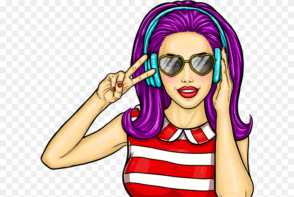 Pop Art Girl Image Download Searchpng Hard Candy Fox In A Box Party Girl, Accessories, Sunglasses, Person, Woman Free Png