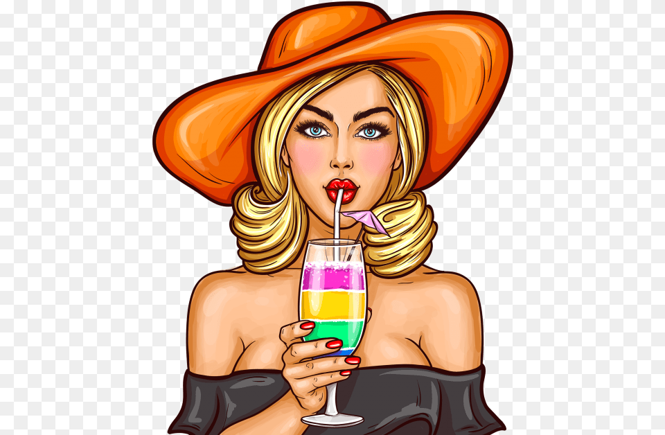 Pop Art Girl Pop Art Girl Drink, Adult, Person, Woman, Female Png