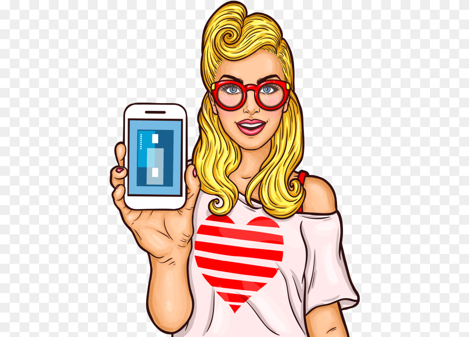 Pop Art Girl With Mobile Pop Art Girl, Woman, Adult, Photography, Female Free Transparent Png