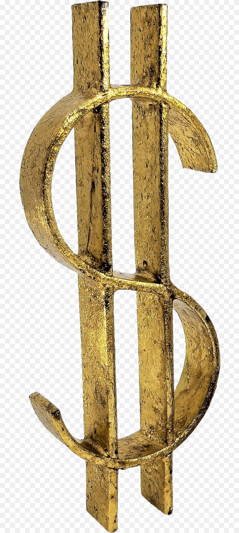 Pop Art Sculpture Of A Gold Dollar Sign Belt, Cross, Symbol Free Png