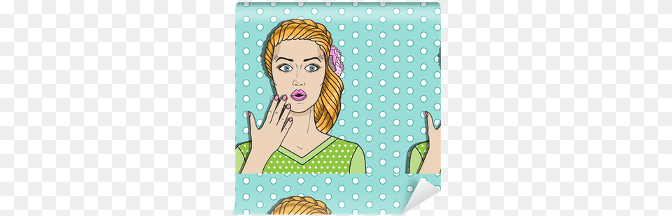 Pop Art Woman Confused Red Hair Surprised Woman Illustration, Pattern, Adult, Person, Female Png Image