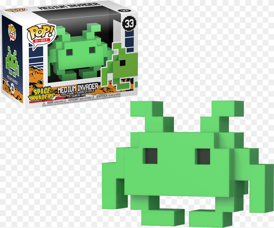 Pop Figure Space Invaders Md Invader 8 Bit 8 Bit Funko Pop, Green Free Png Download