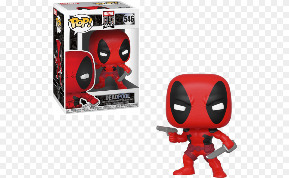 Pop Marvel 80th First Appearance Deadpool, Robot, Toy Png