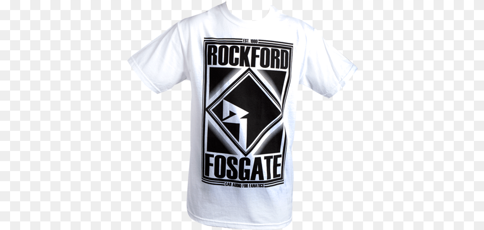 Pop Promoit L White T Shirt W Rockford Fosgate Graphic Active Shirt, Clothing, T-shirt Png