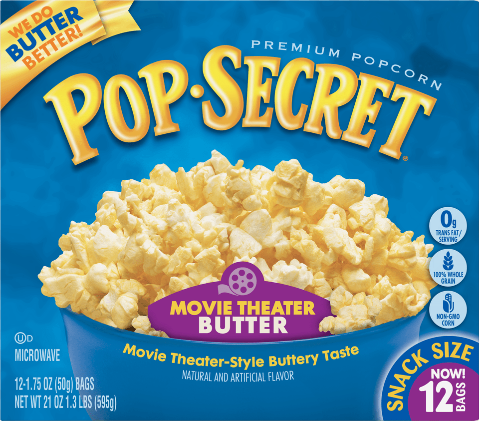 Pop Secret Popcorn Butter, Food, Snack Free Png Download