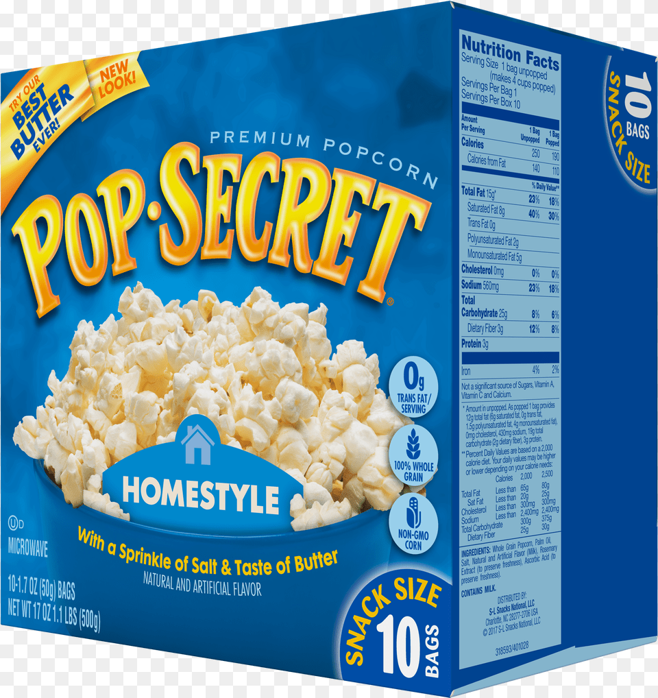 Pop Secret Popcorn Homestyle, Food, Snack Png Image