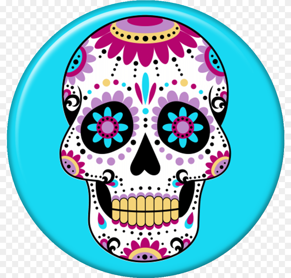 Pop Selfie Caveira Mexicana Azul Mexican Skull, Badge, Logo, Symbol Free Transparent Png