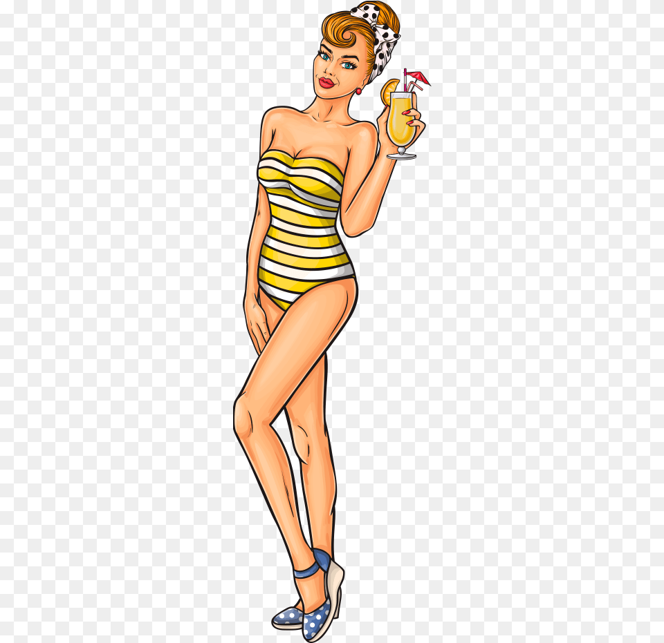 Pop Sexy Pop Art Girl, Adult, Swimwear, Person, Woman Png