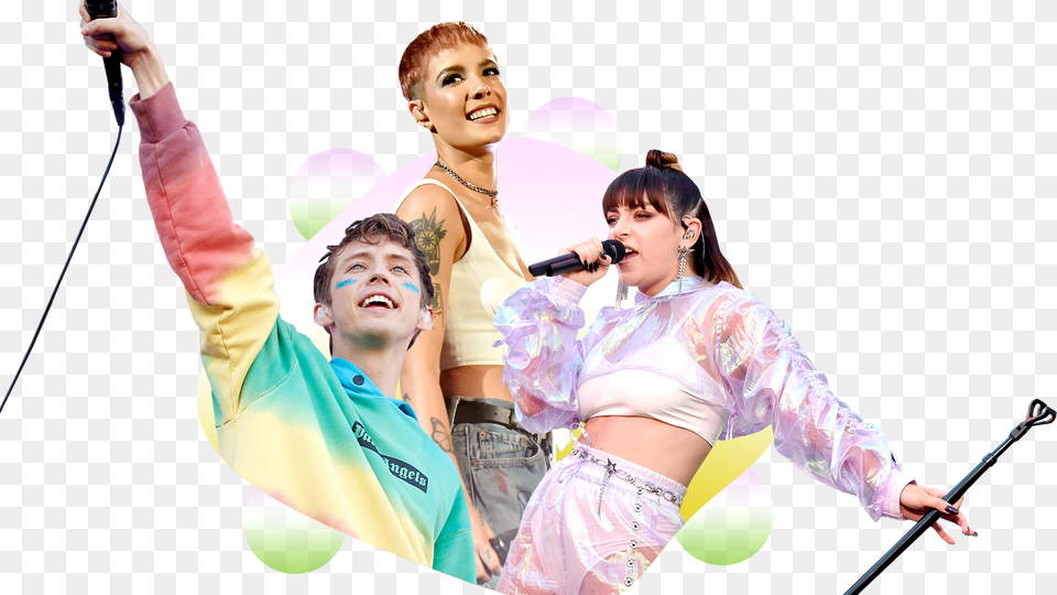 Pop Stars Halsey Charli Xcx And Troye Sivan In Performance Charli Xcx 1999 Transparent, Woman, Adult, Person, Female Png